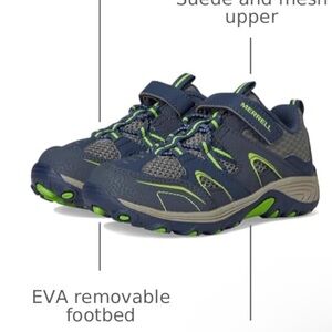 Merrell Trail Chaser Jr Navy Green Kids Hiking Shoes ML260888 Size 10M